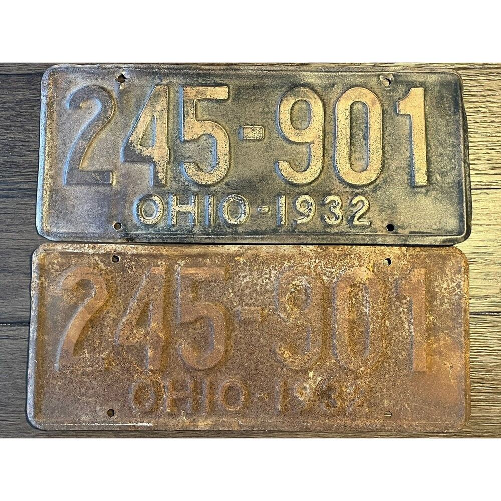 1932 Ohio License Plate Set Of 2 - 245-901 Original